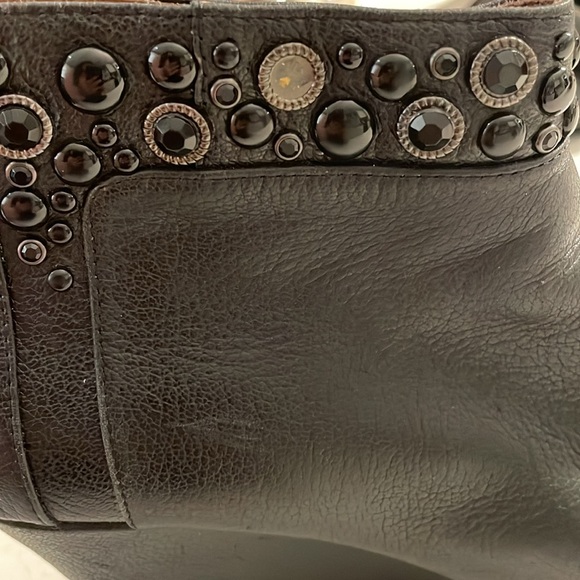 Donald Pliner Black Chez Wedge Rhinestone Boots size 11 M - Picture 6 of 7